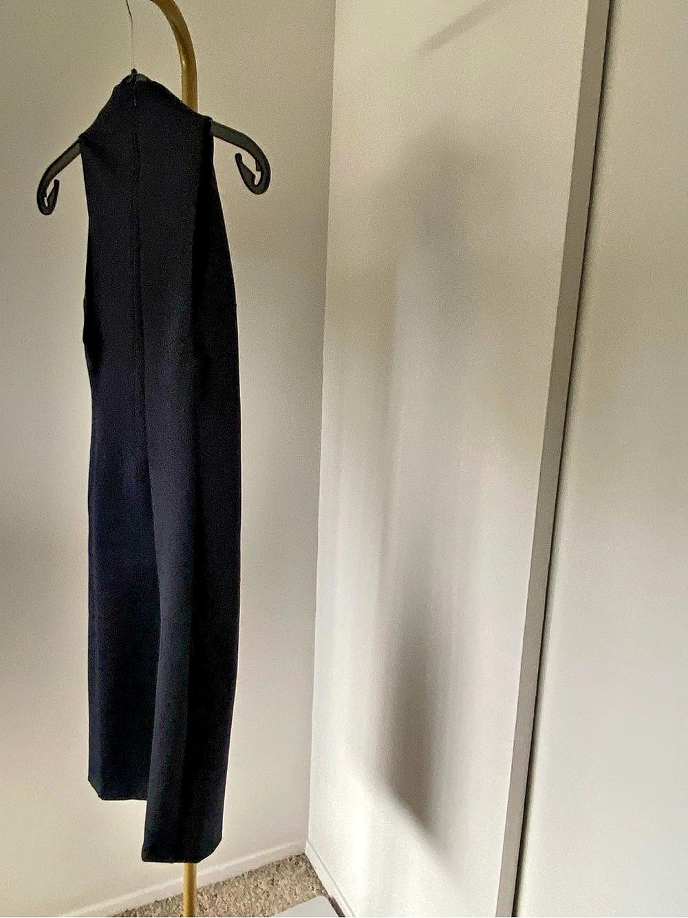 Mango Suit Navy Blue Jersey High Neck Sleeveless Midi Dress XS-S - Picture 4 of 9